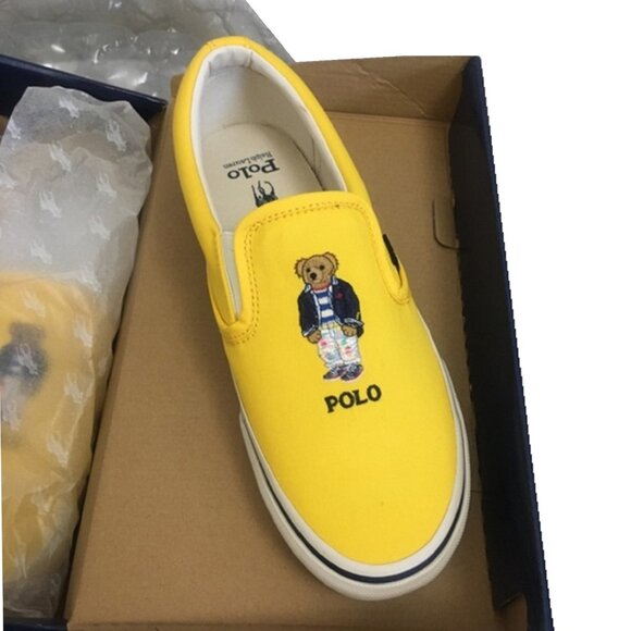 Polo Ralph Lauren Other - new Polo Ralph Lauren Keaton Slip-On Men's Size 8 Yellow Canvas Boat Shoes